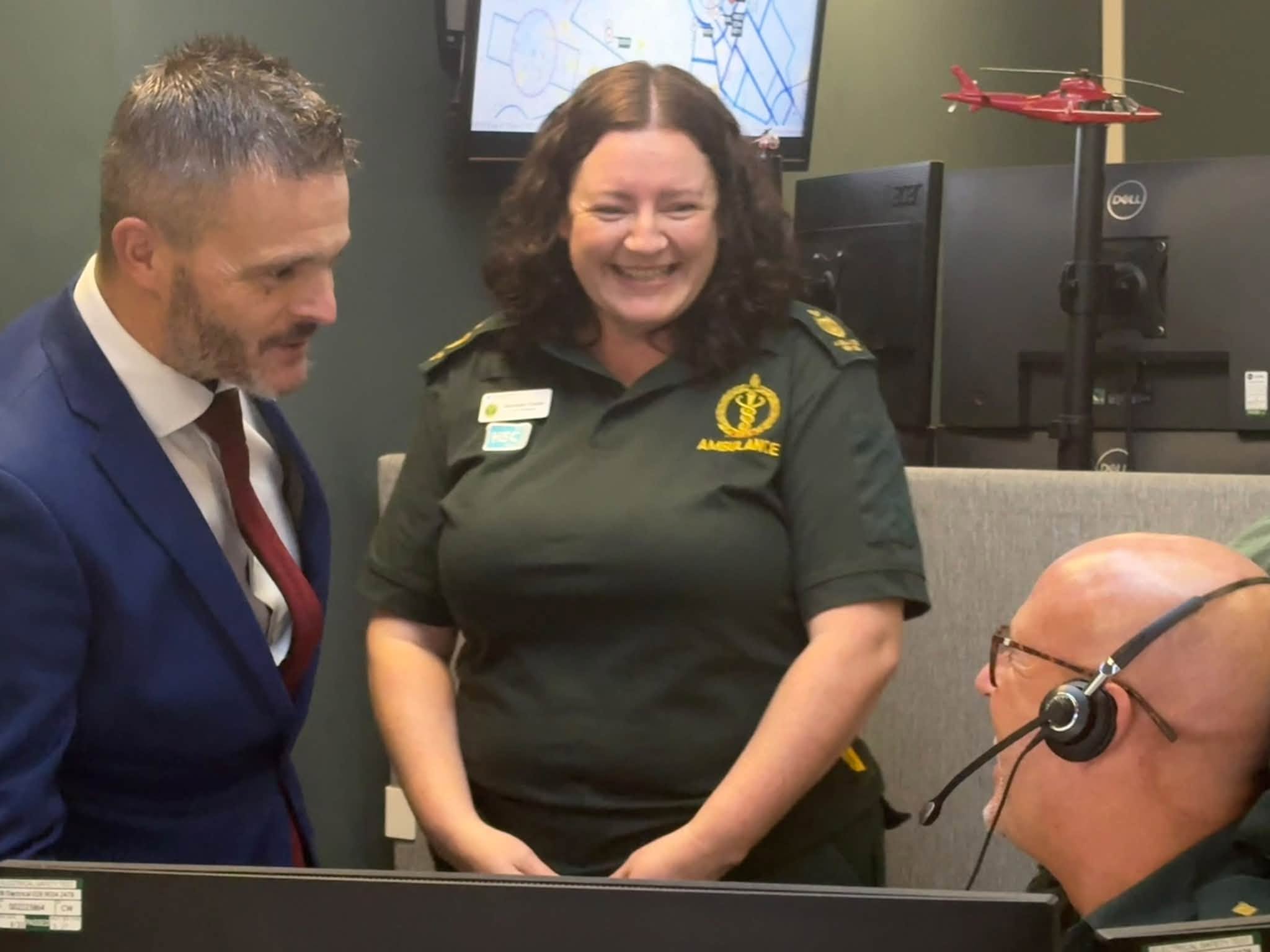 Health Minister Robbie Butler visits NIAS Control Room